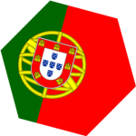 Portuguese flag, hexagon-shaped