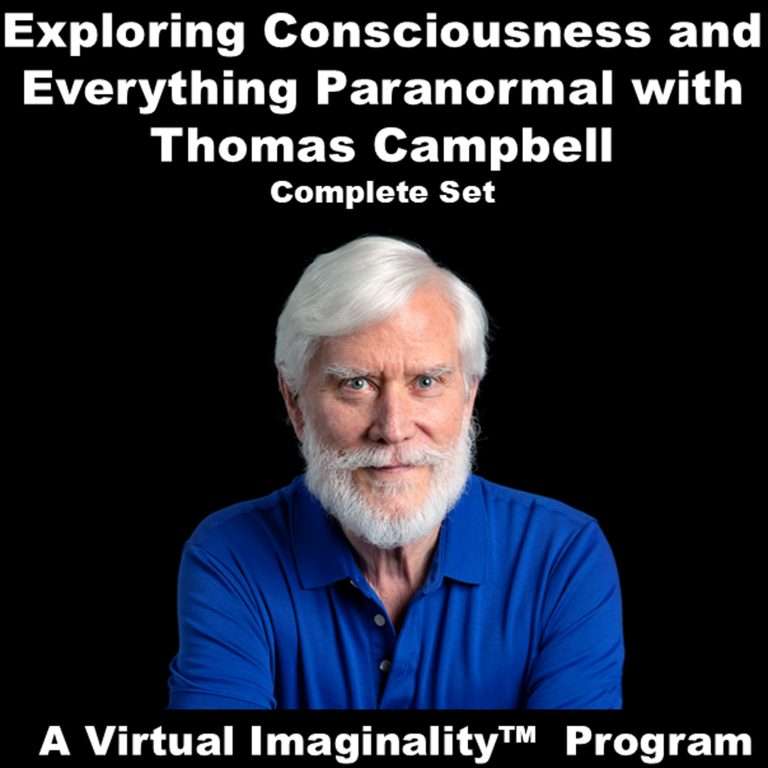 Banner showing Tom Campbell announcing the "Exploring Consciousness and Everything Paranormal" training program