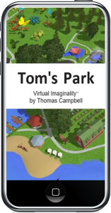 A cellphone with a map of Tom´s Park by Tom Campbell